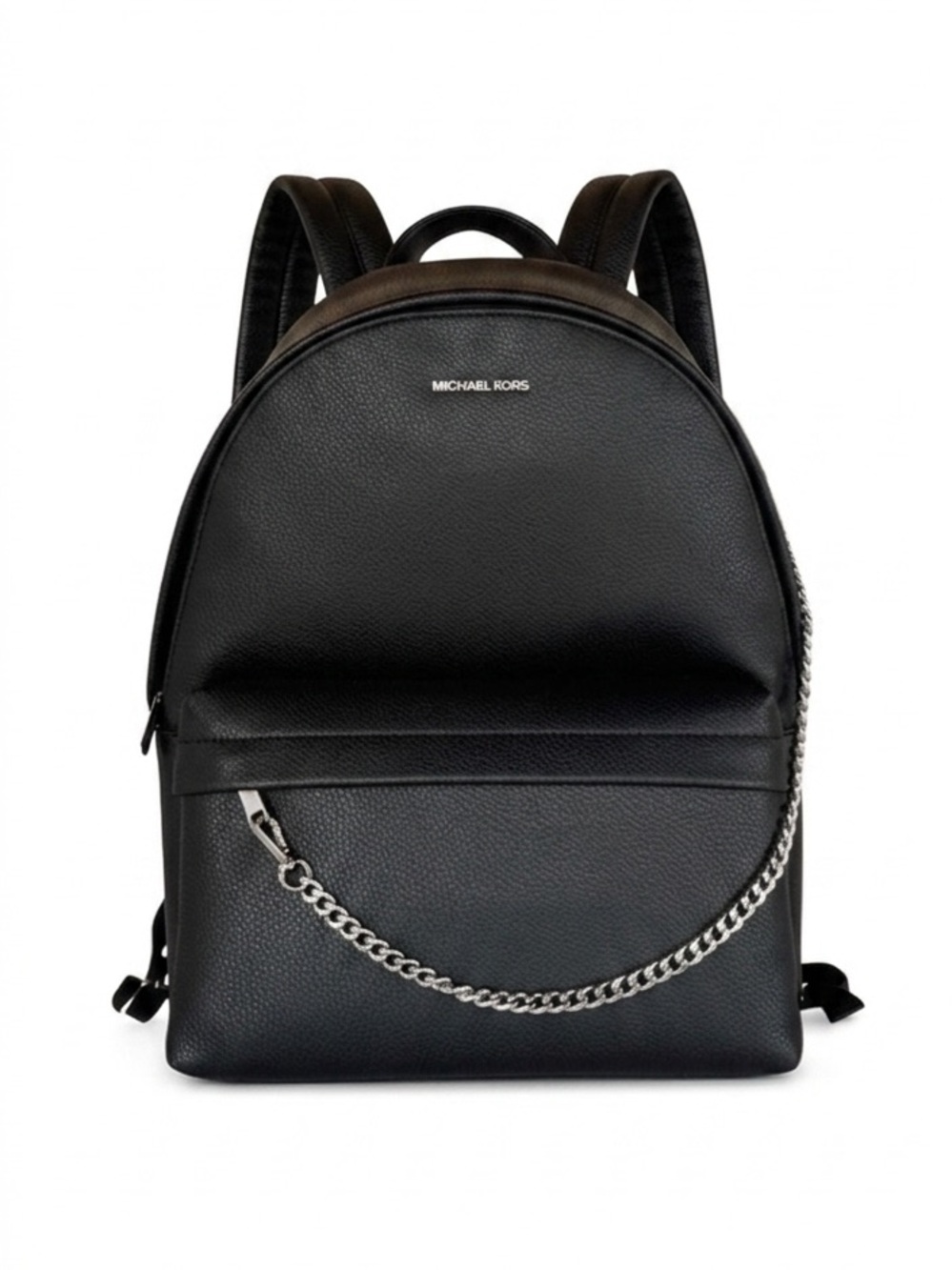Michael Kors Slater Large Pebbled Leather Chain Backpack Black NWT MK⁠
